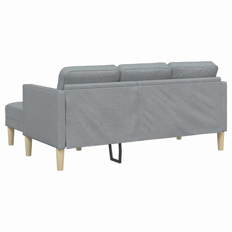 vidaXL Sofa Set with Cushion Light Grey Polyester, Light Gray