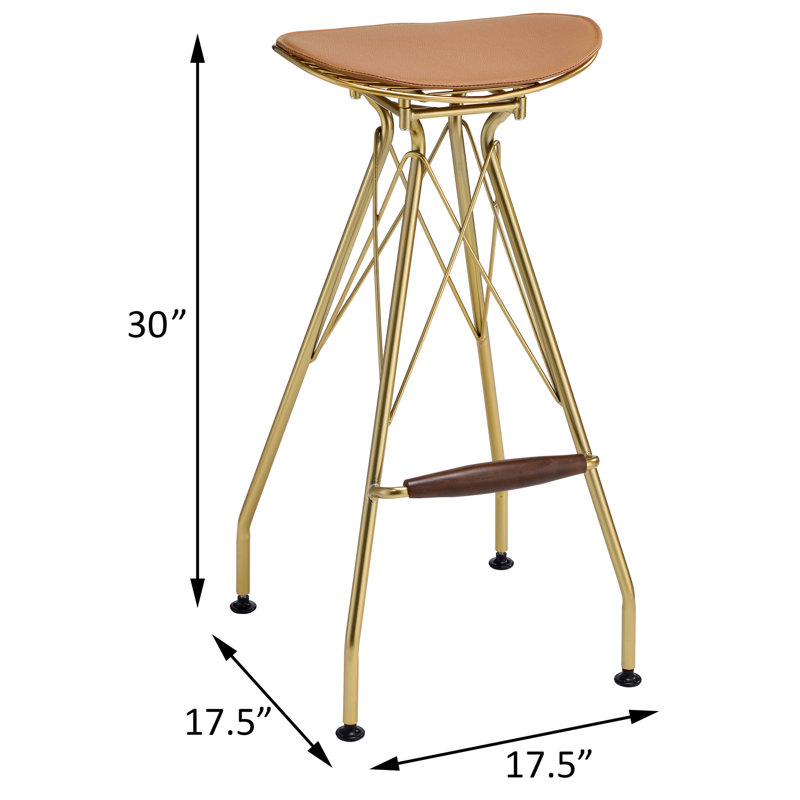 Élégants tabourets de bar sans dossier Whiskey and Gold (2) - Siège de selle ergonomique avec repose-pieds moderne (de 2) pour un espace de détente relaxant