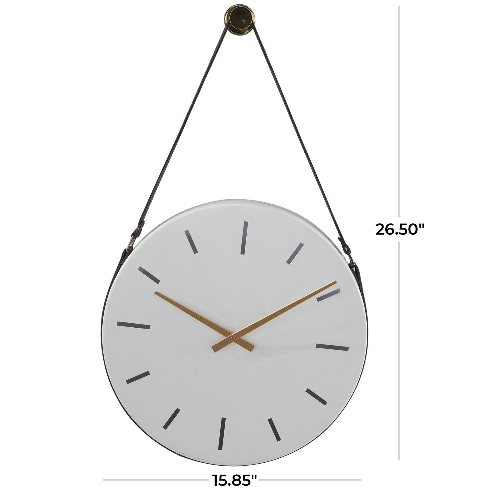 15.85'' Metal Wall Clock, White