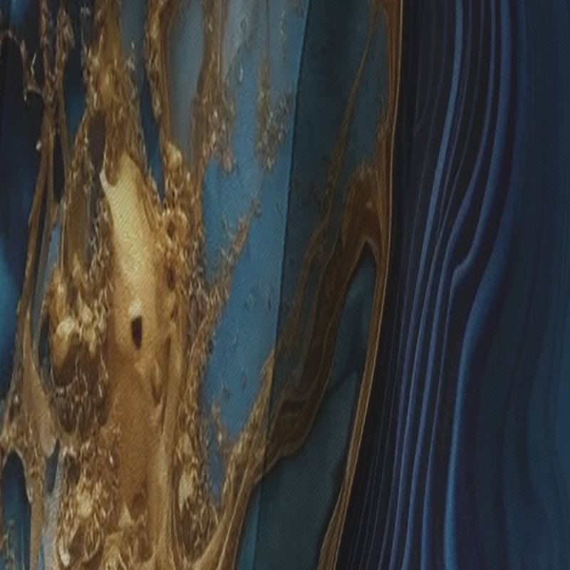Abstract Geode Marble Blue III - Rideau de marbre abstrait - Rideau de marbre occultant - 1 panneaux, L 52 po x L 108 po