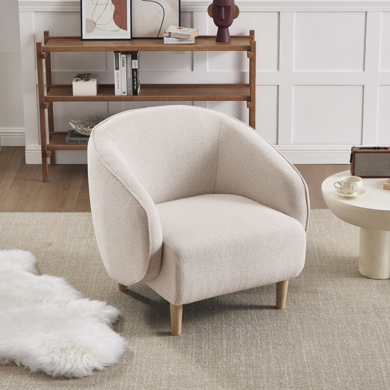 Fauteuil d'appoint moderne 33 po, Blanc perle
