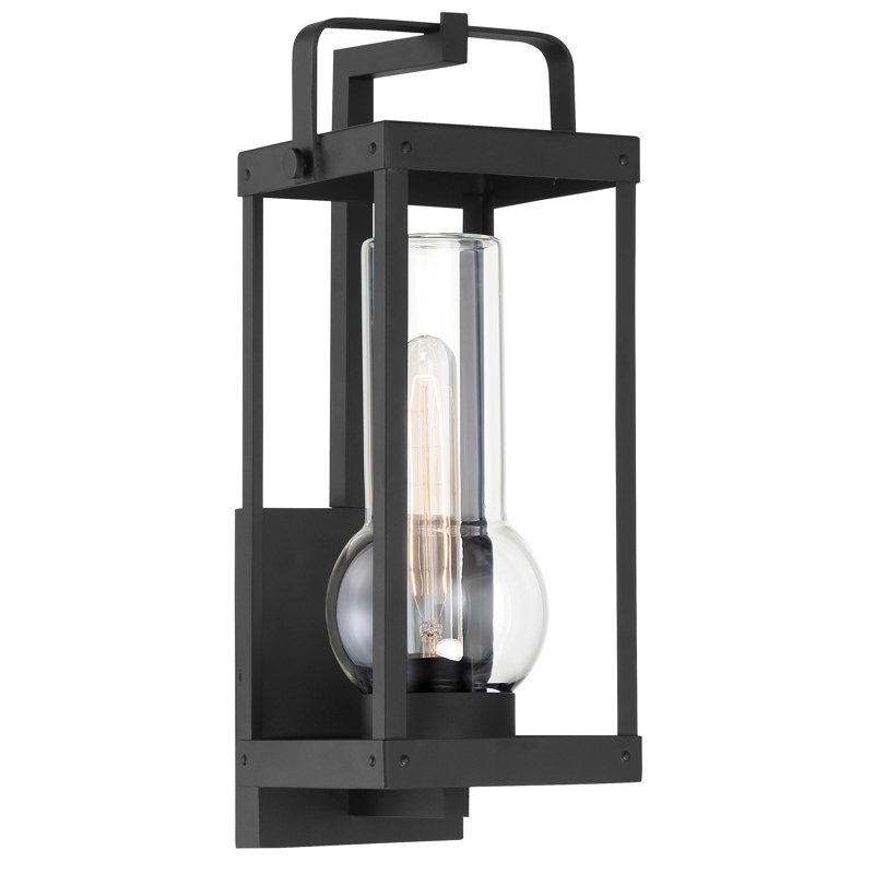 Lanterne murale d'extérieur sable et charbon 1 ampoule, H 16,13 po x l 6,38 po x P 6,75 po