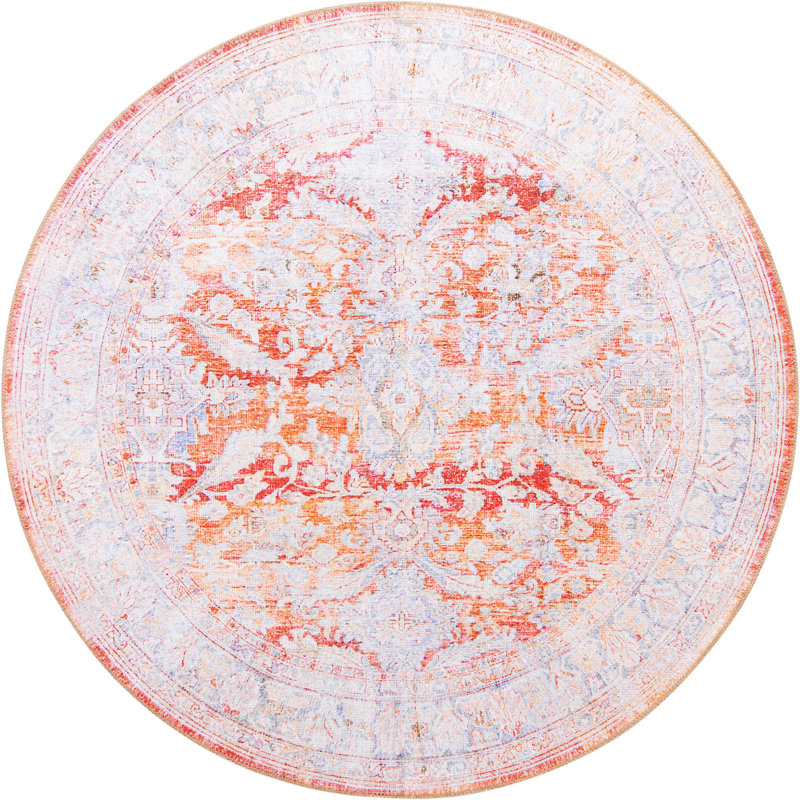Mcclamma Chenille Oriental Indoor Rug, Round 5'