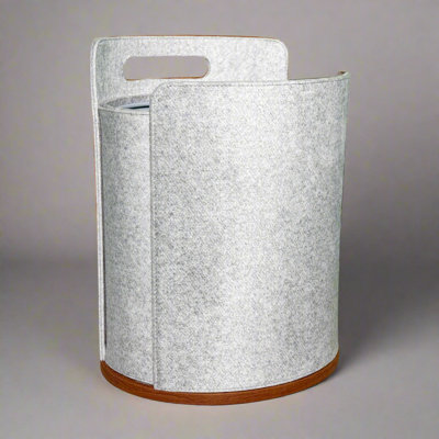 Burnished Fabric & Leather Bin