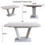 Table de salle à manger extensible 62,99 à 78,74 po avec 6 chaises en tissu polyuréthane, pieds en forme de U, idéale pour travailler 2 à 8 personnes, grands groupes confortables-1509147794