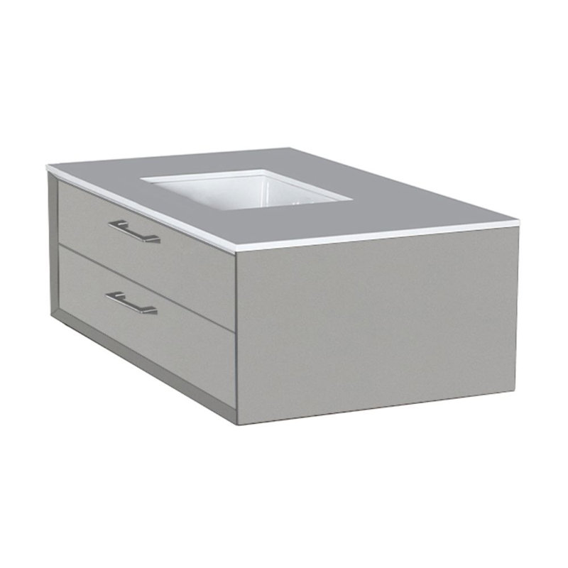 Gemelli 36'' W Vanity Top, Polished White
