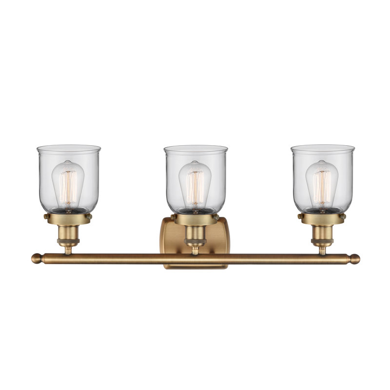 Éclairage pour meuble-lavabo 3 lumières 26 po Ballston Urban Bell, Clair, DEL, Laiton brossé