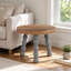 Tabouret décoratif en bois avec finition grise côtelée, support rustique de style campagnard pour plantes et décoration intérieure