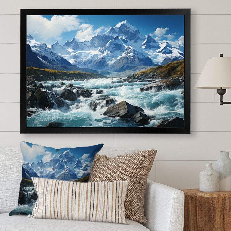 «Kolju South America Majesty Mountain», reproduction sur toile, H 30 po x l 40 po x P 1,5 po, Cadre simple noir