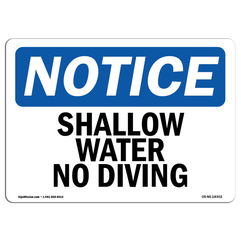 Shallow Water No Diving Sign