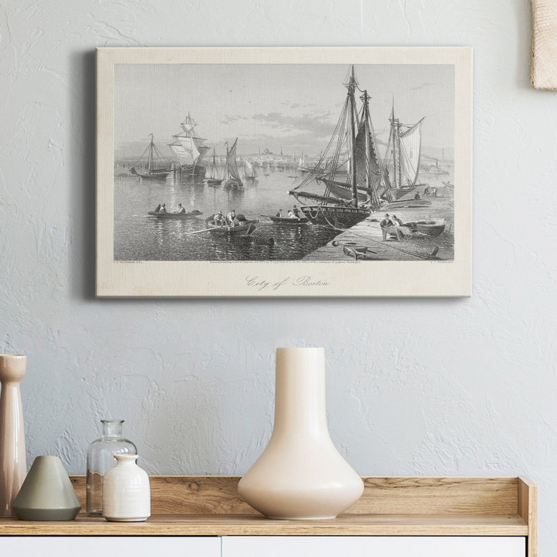 City of Boston - Impression sur toile tendue, H 27 po x l 18 po x P 1 po