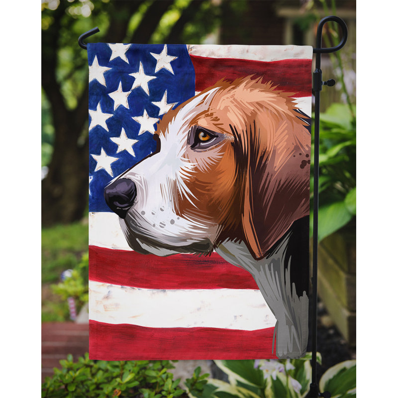 Polyester à 2 côtés 15 x 11 po drapeau de jardin, Chien finlandais
