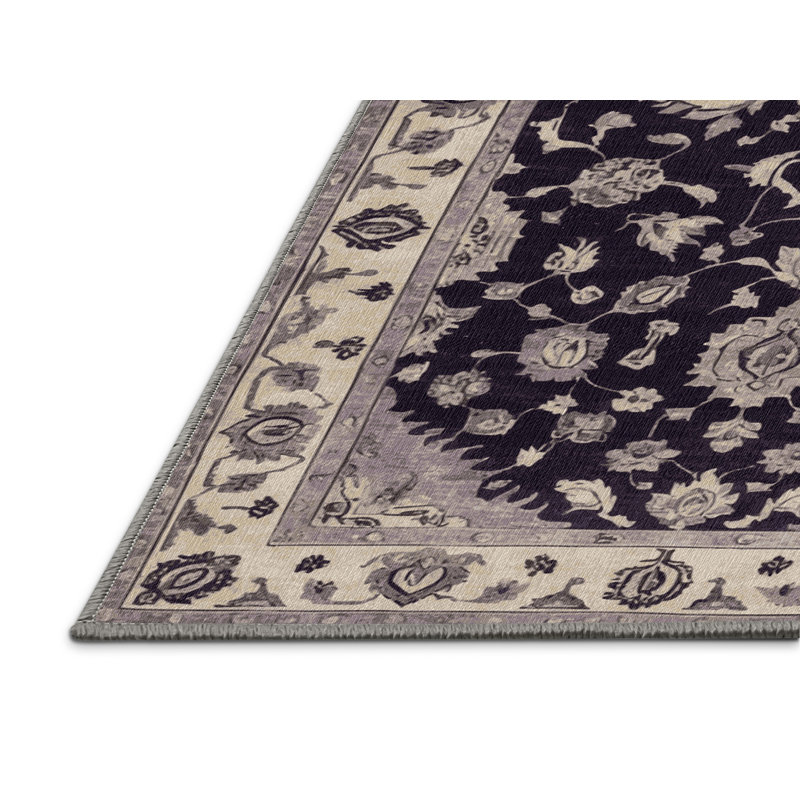 Tapis gris lavable à la machine, Carré 3 pi