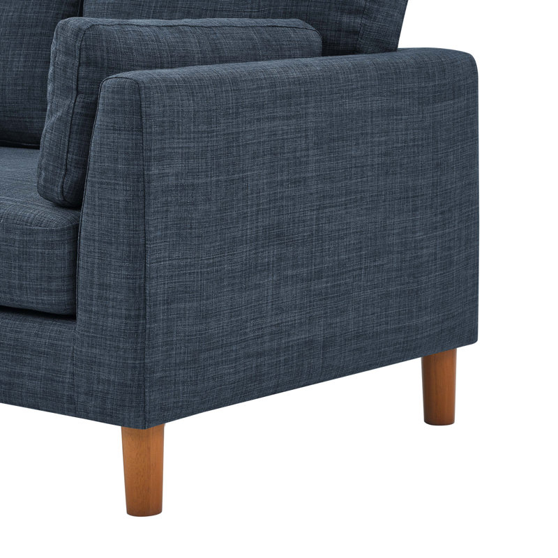 Causeuse rembourrée Castera, Polyester bleu, 58 po de largeur