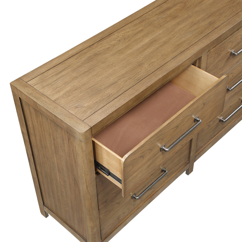 Commode de chambre à coucher à 6 tiroirs brun clair