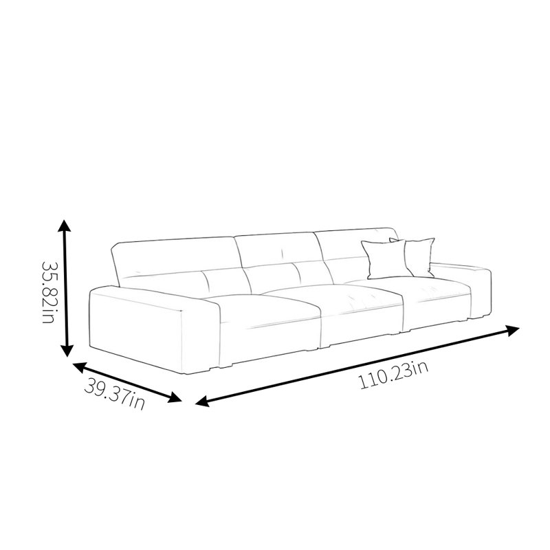 Canapé Vintage, H 35,82 po x l 110,23 po x P 39,37 po, 4