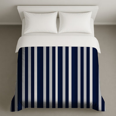 Housse de couette moderne à rayures bleues
