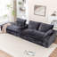Boneless 103" Boneless Compressed Sectional Couch No Assembly Required With Pillows-2090017158-2090017157