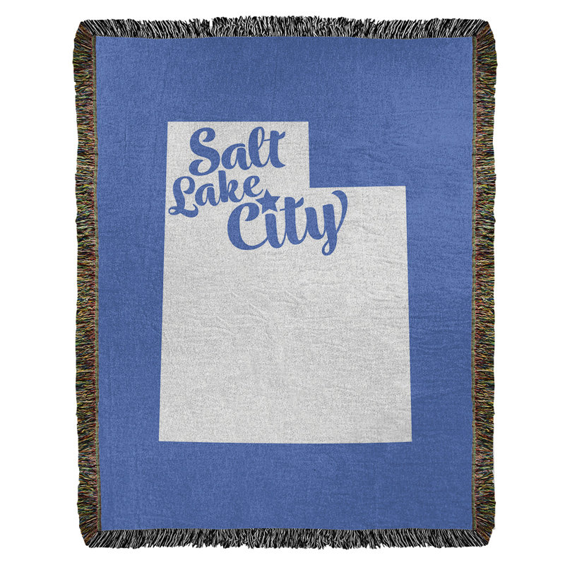Jeté en coton tissé sel lake city, l 50 po x L 60 po, Bleu