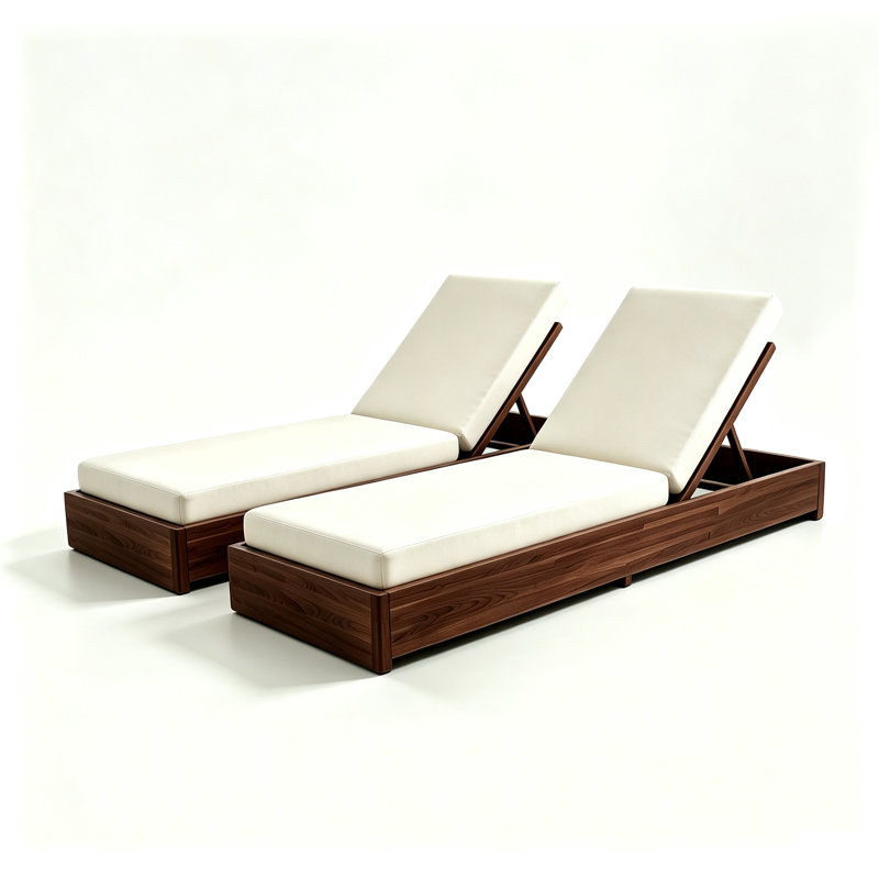 Chaise longue d'extérieur inclinable en bois d'acacia Donnie