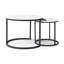 Ensemble de 2 tables basses gigognes à motif circulaire en marbre, peu encombrantes pour la vie moderne et le décor de chambre à coucher-210178825