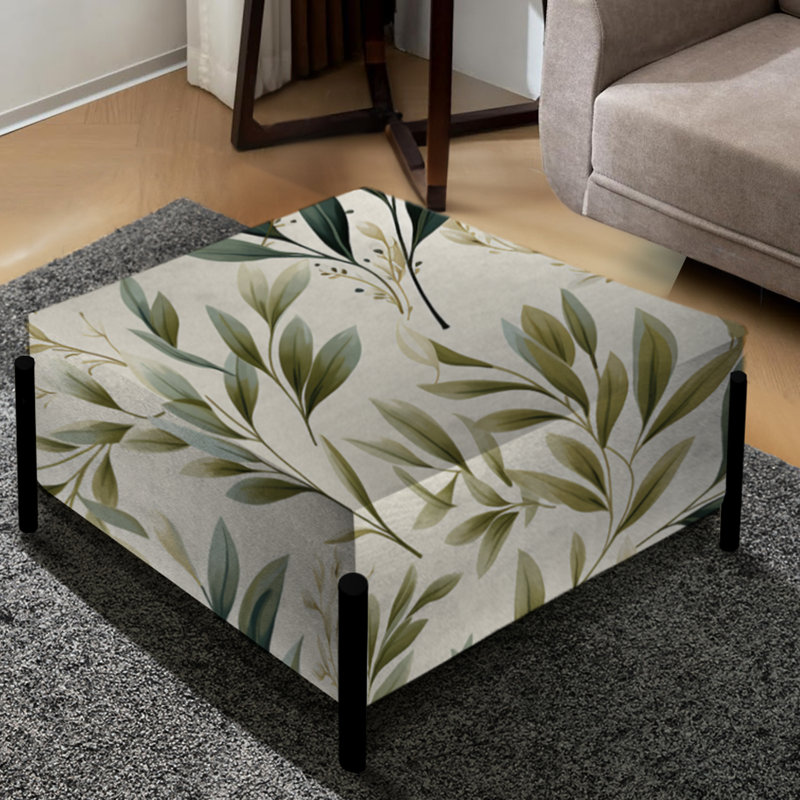 Grand repose-pieds carré Trantsil Leaves Plants