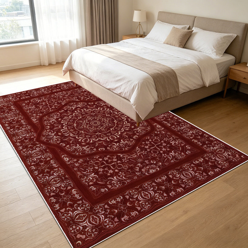 1PC Vintage Persian Medallion Floral Burgundy area rugs, Soft and Comfortable, easy-to-maintain, machine washable Indoor floor mat, suitable for living room, bedroom, dining room, hallway, porch, patio, Home Decor, Outdoor Decor.