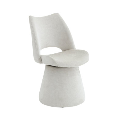 Chaise d'appoint moderne avec dossier creux, base en métal stable (blanc cassé, ensemble de 1)