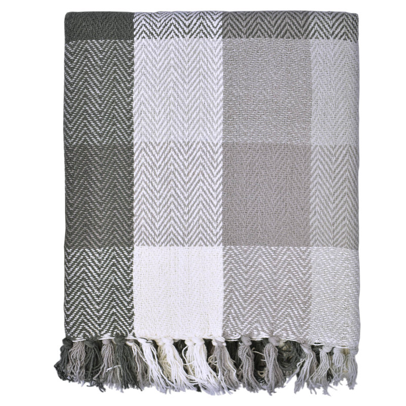 Jeté 100% coton Martine, Gris, l 60 po x P 50 po