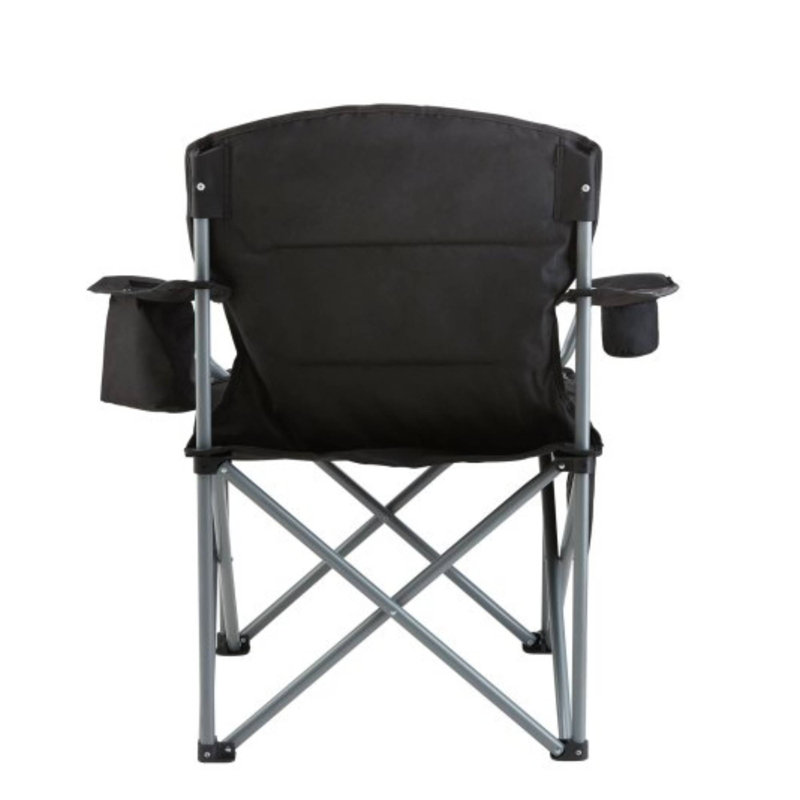 Portable Padded Outdoor Quad Chair With Lumbar Support Side Pockets For Picnic Backpacking Park