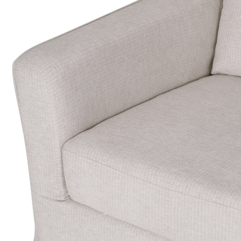 Canapé à accoudoirs carrés de 79 po Elliston, Polyester 100 % beige clair