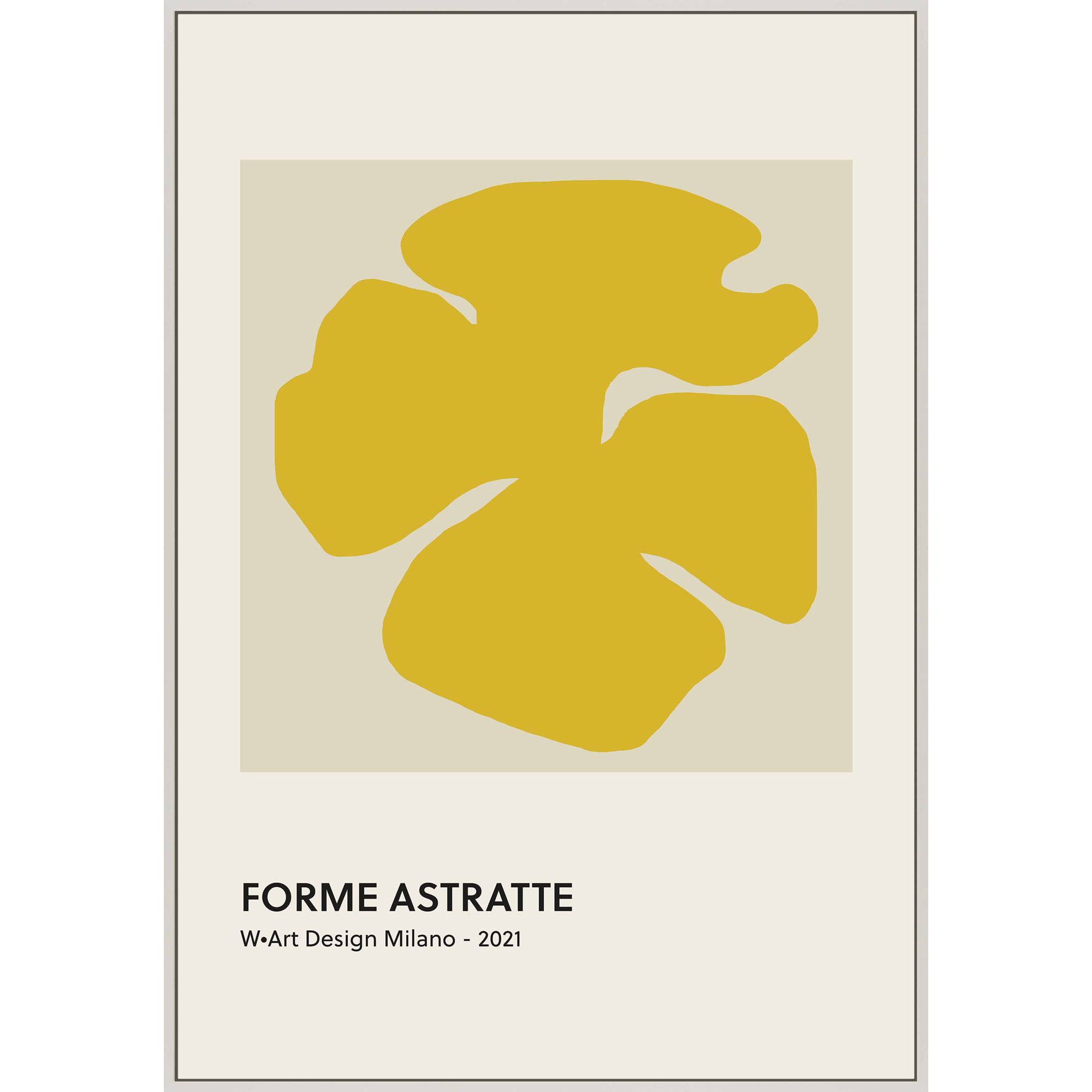 Forme Astratte Yellow by Romina Gadler, White Framed Canvas, 20" H x 14" W x 1.25" D