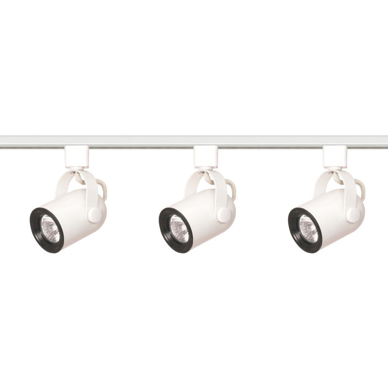 48 in. 3 -Light Track Kit with and, White