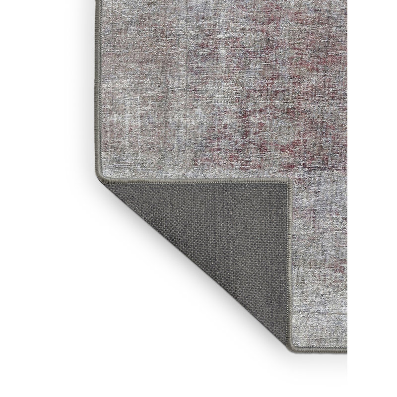 Tapis en laine rouge / gris, Rectangle 7 pi x 9 pi