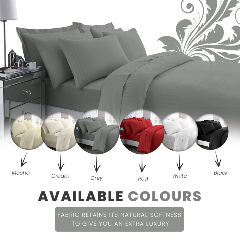  Egyptian-Quality Cotton Duvet Cover Set, Super King Duvet Cover + 2 Pillowcases, Charcoal