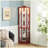 Modern Lighted Glass Display Cabinet with Adjustable Shelves-813185953