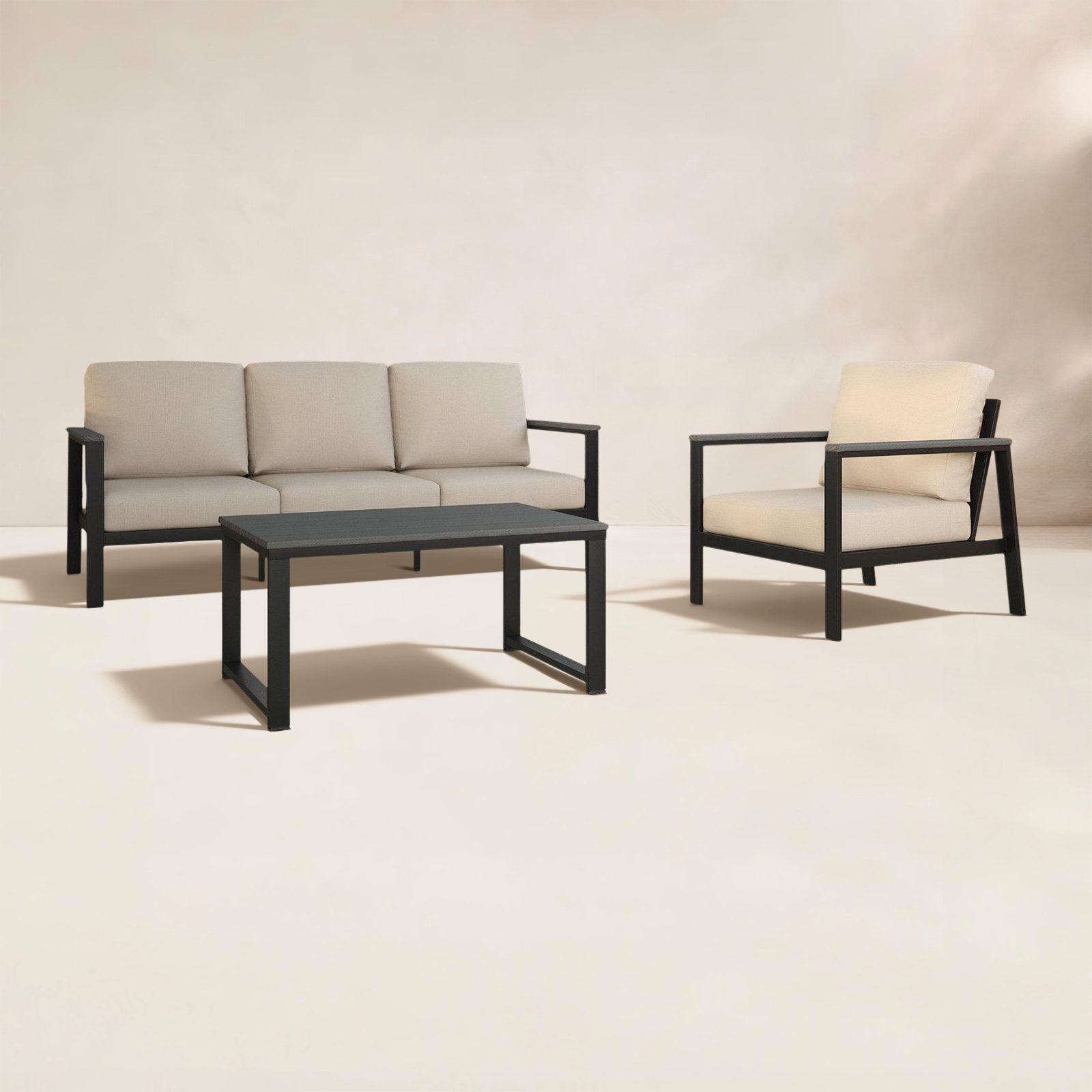 Townsend 4-Person Sunbrella® Patio Seating Group, Cast Silver Sunbrella®