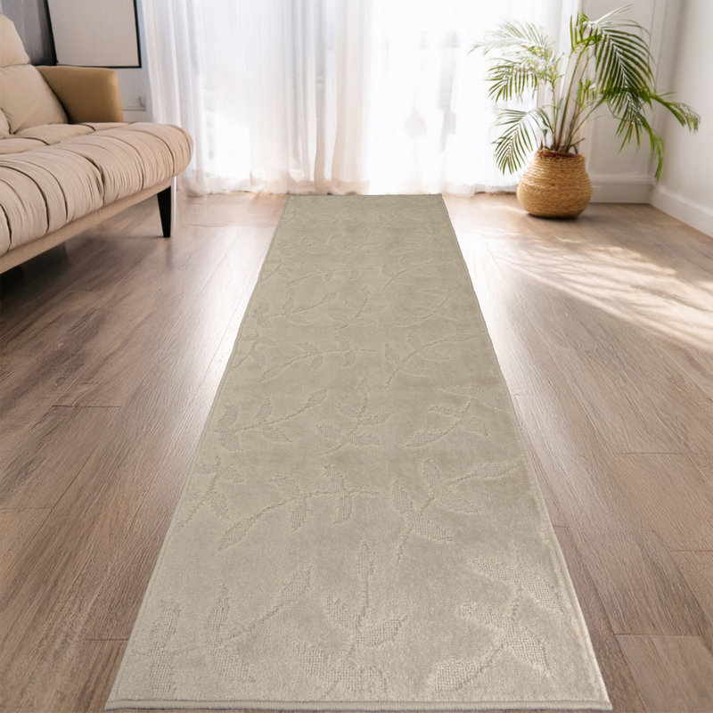 Tapis de couloir gris sable sur mesure à taille moyenne, Tapis de couloir 2 pi 2 po x 38 pi