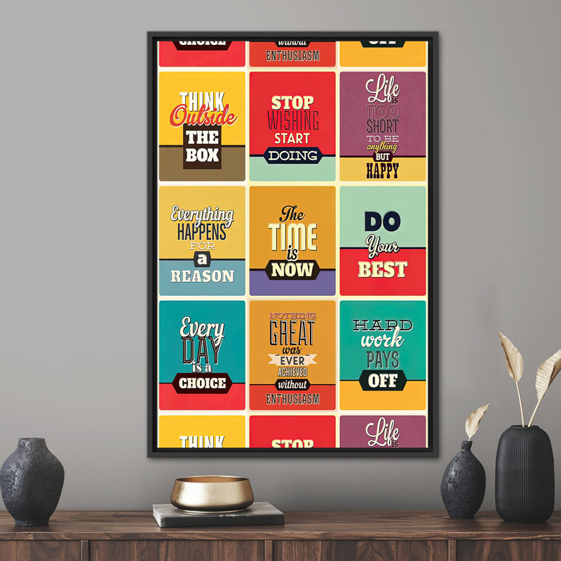 Motivation, impression sur toile, décoration murale dynamique pour le succès et la posivité, H 100 cm x l 70 cm