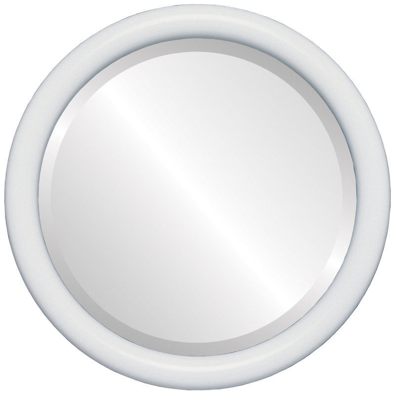 Rowles Round Mirror, 19" H x 19" W, Linen White