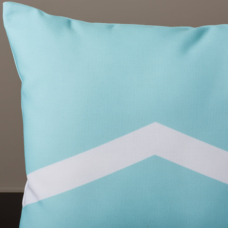 Geometric Reversible Throw Pillow, 18" x 18", Aqua