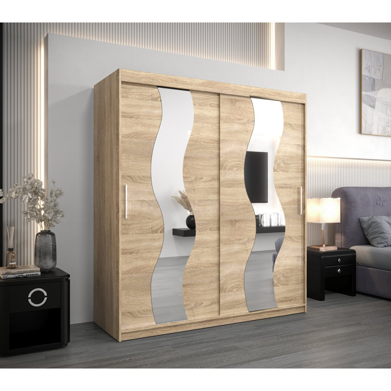 Abhinay 2 Door Manufactured Wood Wardrobe, Sonoma Oak