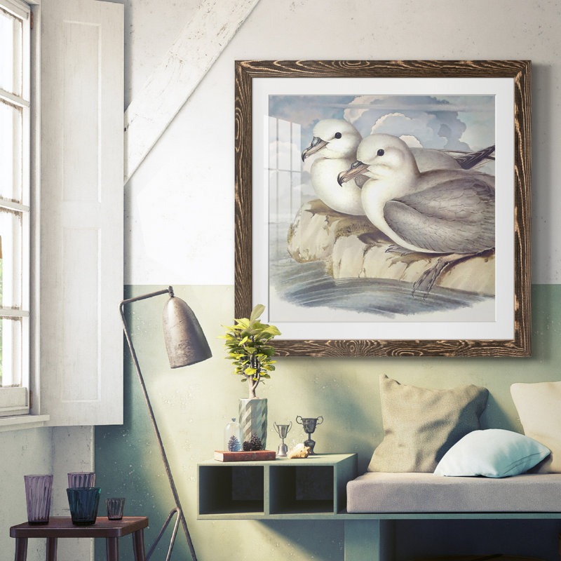 «Surf & Sand I», ensemble de 1 reproductions carrées sur toile, Encadré de bois de noyer, H 20 po x l 20 po x P 1,5 po
