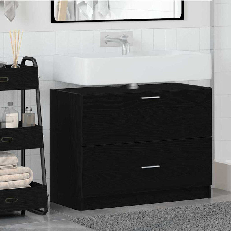 78Cm Single Bathroom Vanity Base Only, Black Oak