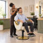 Fauteuil de barbier inclinable de luxe, fauteuil de salon hydraulique réglable en hauteur, fauteuil de coiffeur pour salon de coiffure - Beige-1170792336