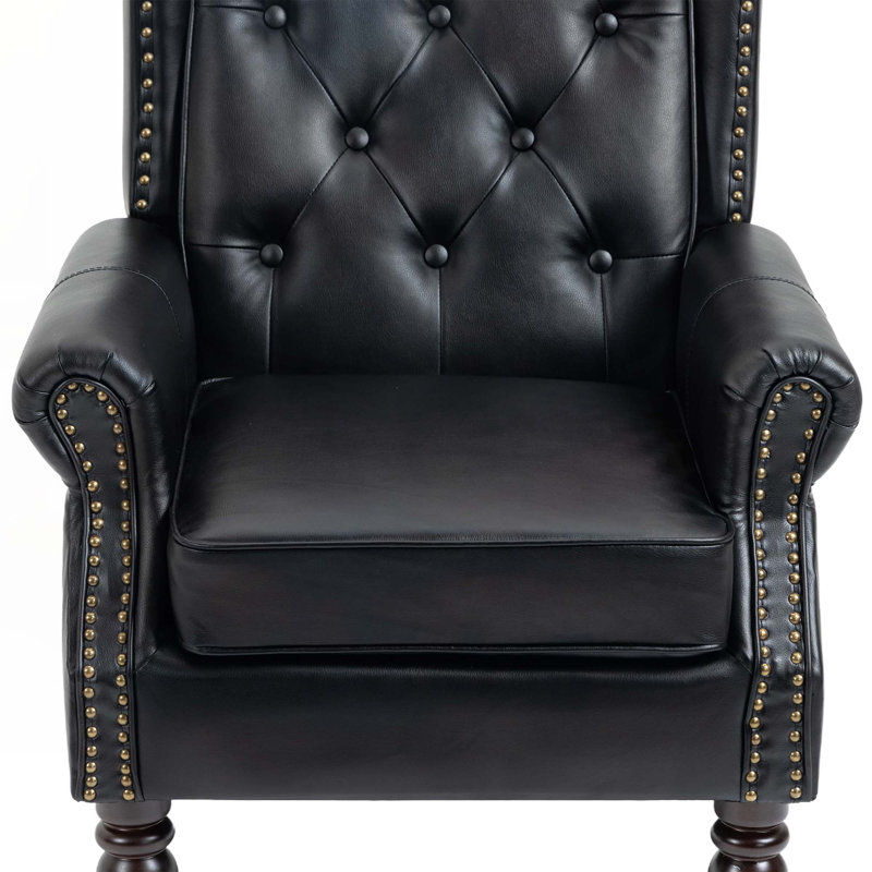 Fauteuil en polyuréthane, Similicuir noir
