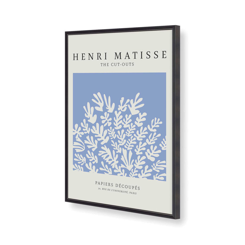 Affiche La Gerbe en bleu Matisse, Impression encadrée sans passe-partout, Zinc patiné, H 15,25 po x l 12,25 po x P 1,25 po