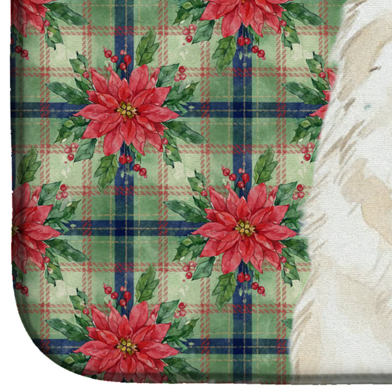 Tapis de vaisselle en crème Samoyède de Noël
