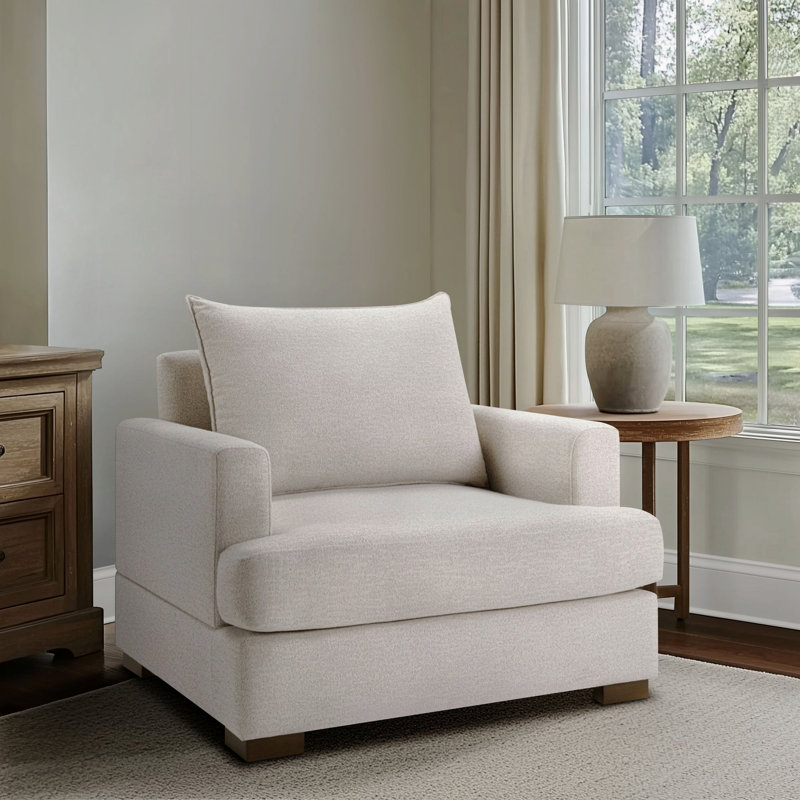 Fauteuil surdimensionné rembourré beige
