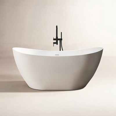 Tidal 60" Freestanding Soaking Acrylic Bathtub